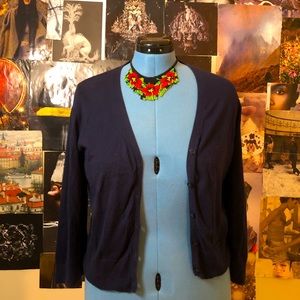 Ralph Lauren Womens Size Large Navy Cardigan